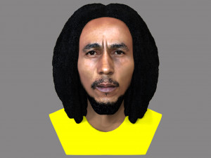 bob marley bust ready for full color 3d printing Modelo de Impressão 3D