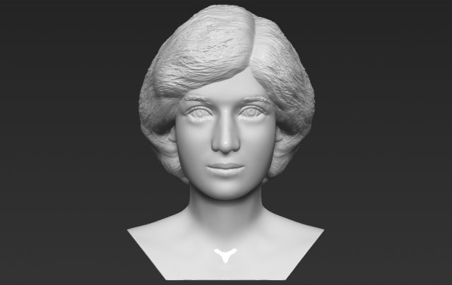 princess diana bust 3d printing ready stl obj formats 3D Baskı Modeli .c4d .max .obj .3ds .fbx .stl .blend 