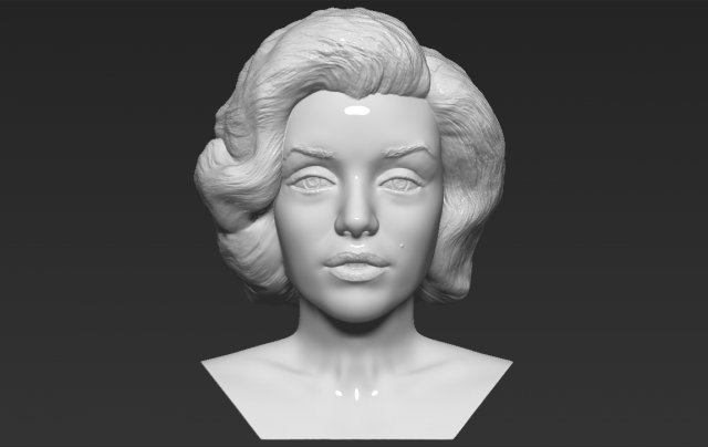 marilyn monroe bust 3d printing ready stl obj formats 3D प्रिंट मॉडल .c4d .max .obj .3ds .fbx .stl .blend 