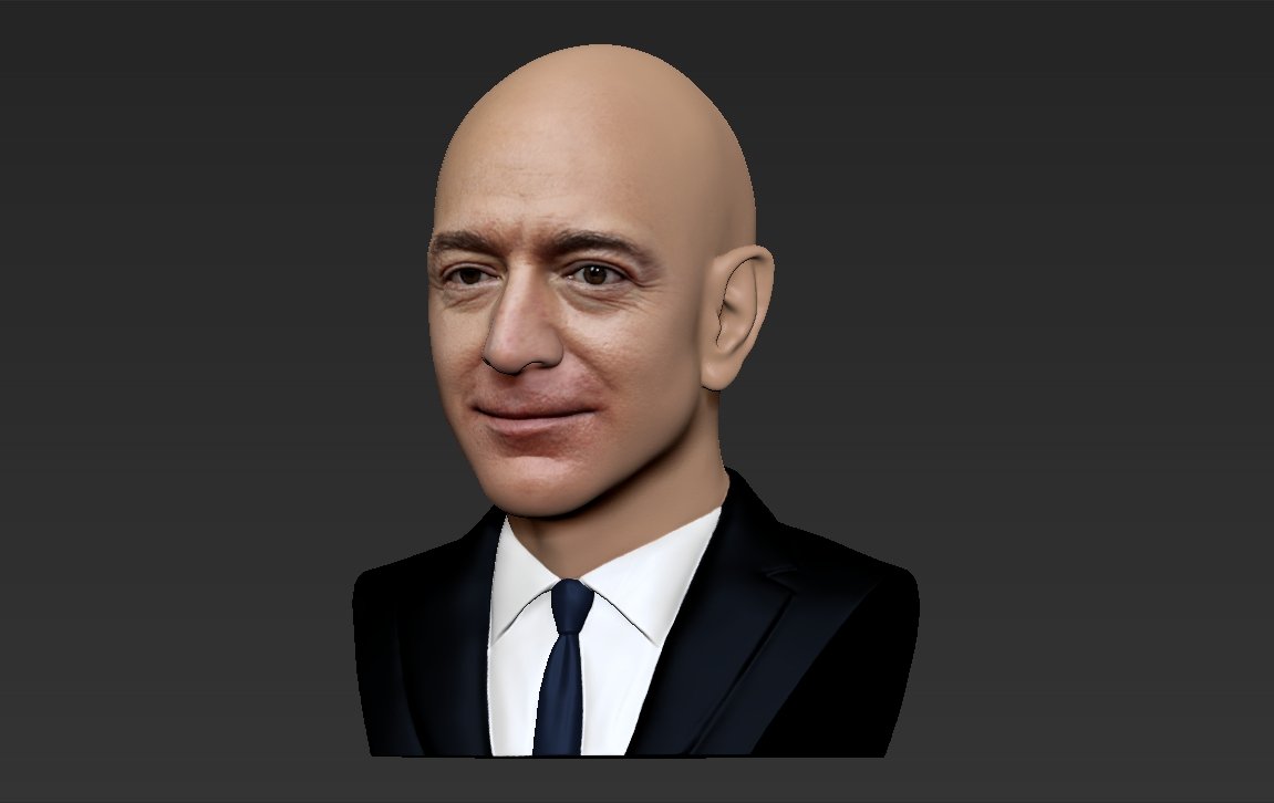 Jeff Bezos bust ready for full color 3D printing 3D Model ...