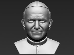 pope john paul ii bust 3d printing ready stl obj formats 3D Print Model