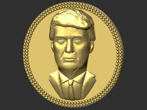 Donald Trump medallion pendant 3D printing ready stl obj 3D Print Model
