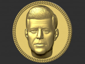 John F Kennedy medallion pendant 3D printing ready stl obj 3D Print Model