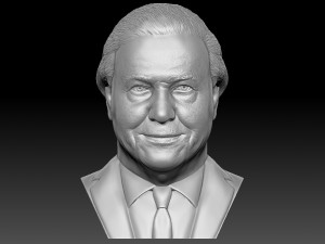 Sir David Attenborough bust for 3D printing 3D Print Model