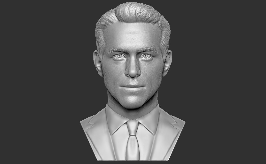 Ryan Reynolds bust for 3D printing Modelo de impresión 3D in Hombre 3DExport
