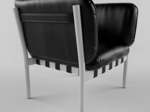 bentley grey leather and aluminium club chair 3D Model