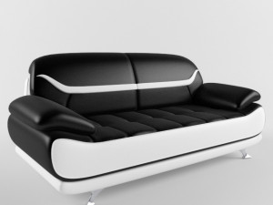 sofa bentley modern black and white 3D Model