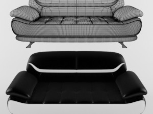 sofa bentley modern black and white 3D Модель