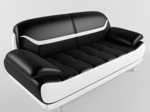 sofa bentley modern black and white 3D Модель