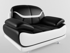 chair bentley modern black and white 3D Model