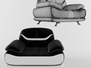 chair bentley modern black and white 3D Model