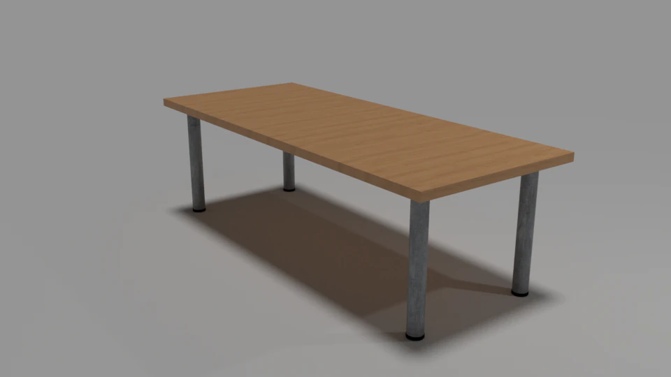 wooden table 3D Model .c4d .max .obj .3ds .fbx .stl .blend 