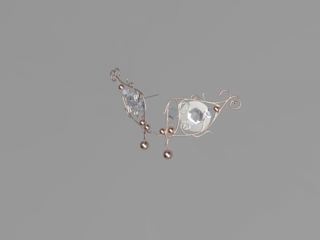 womens earrings in the style of improvisation Model 3D .c4d .max .obj .3ds .fbx .stl .blend 