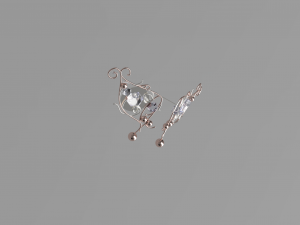 womens earrings in the style of improvisation Model 3D