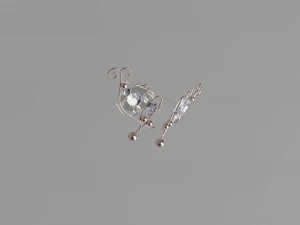 womens earrings in the style of improvisation 3D Model