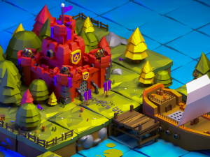 low poly 3d castle Modelo 3D