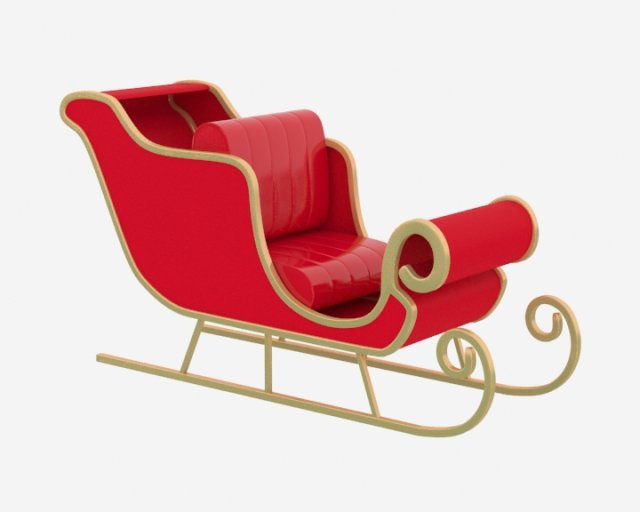 santasleigh 3D 模型 .c4d .max .obj .3ds .fbx .stl .blend