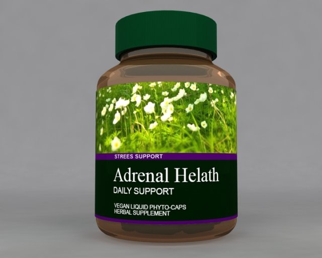 herbal bottle 3D Model .c4d .max .obj .3ds .fbx .stl .blend 