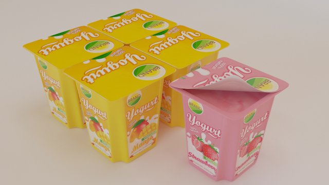 flavoured yogurt Modèle 3D .c4d .max .obj .3ds .fbx .stl .blend 