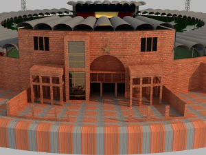 qaddafi cricket stadium 3D Model
