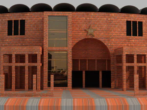 qaddafi cricket stadium 3D Model