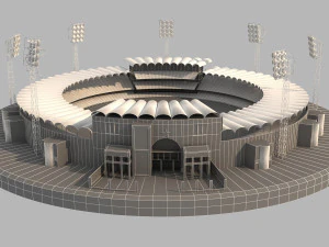qaddafi cricket stadium 3D Model