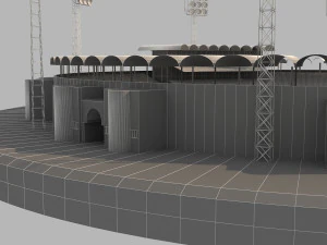 qaddafi cricket stadium 3D Model