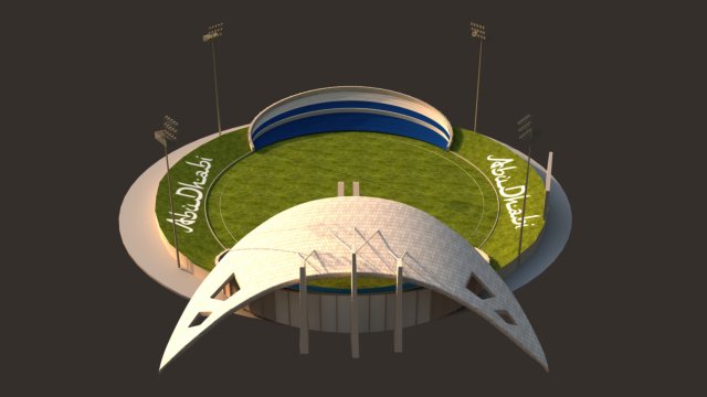 abu dhabi cricket stadium 3D Model .c4d .max .obj .3ds .fbx .stl .blend 