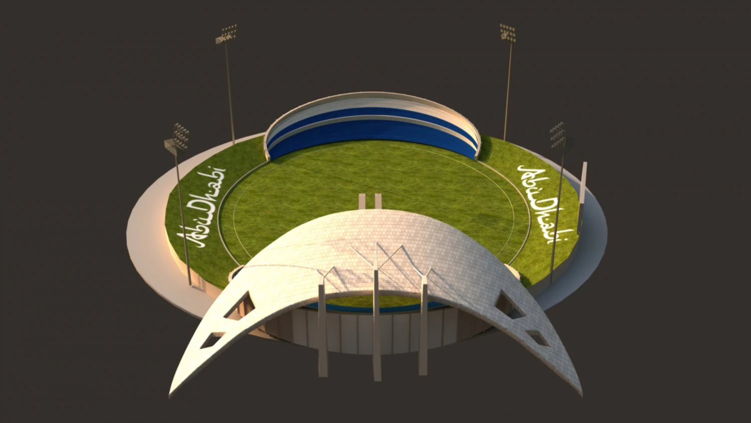 abu dhabi cricket stadium 3D Model .c4d .max .obj .3ds .fbx .stl .blend 