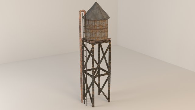 water tank 3D Model .c4d .max .obj .3ds .fbx .stl .blend 