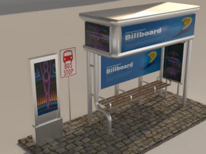 автобусна зупинка 3D Модель