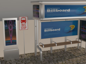 bus stop Model 3D