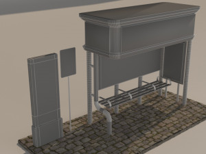 bus stop Model 3D