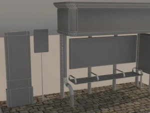 автобусна зупинка 3D Модель