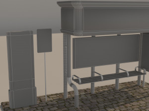 bus stop Model 3D