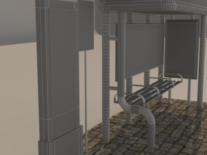 bus stop Model 3D
