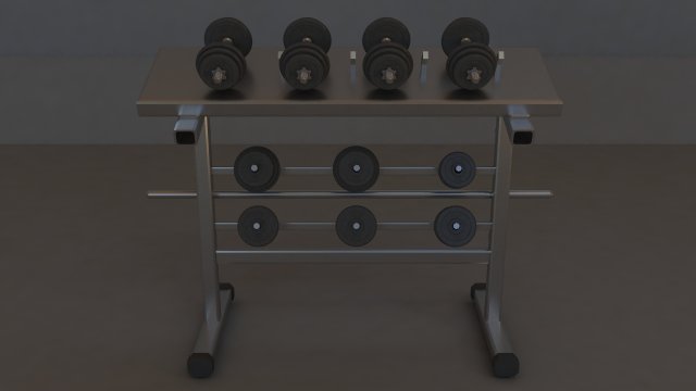 dumble and stand 3D Модель .c4d .max .obj .3ds .fbx .stl .blend 