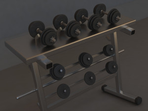 dumble and stand 3D Модель
