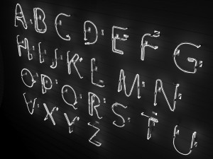 Neon Alphabet 3D Model