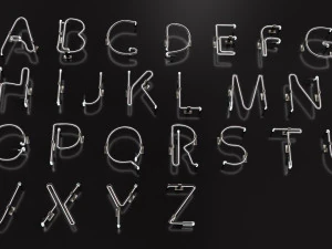 Neon Alphabet 3D Model