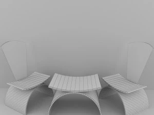 krzesło-st&oacute;ł Model 3D