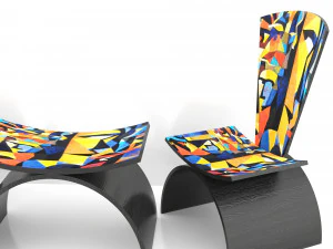 krzesło-st&oacute;ł Model 3D