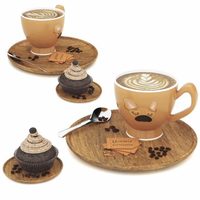 cofee set Modelo 3D .c4d .max .obj .3ds .fbx .stl .blend 