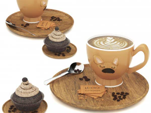 コーヒーセット 3Dモデル