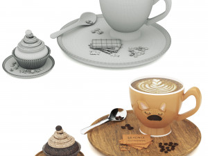 cofee set Modelo 3D