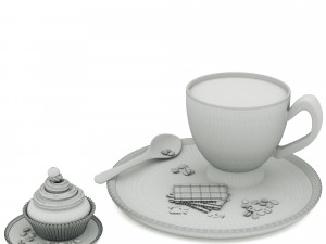 cofee set Modelo 3D