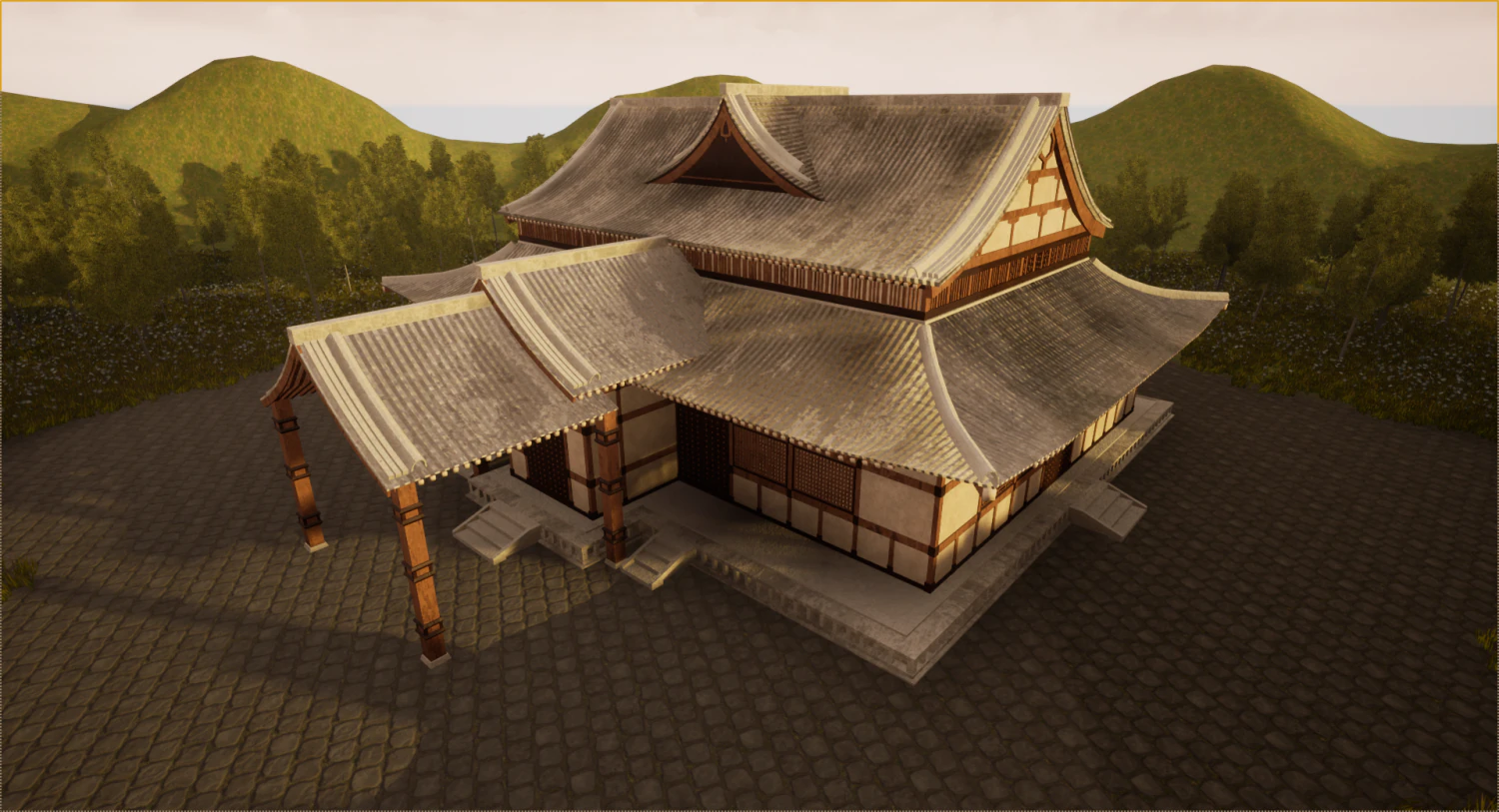 japanese temple 3D Model .c4d .max .obj .3ds .fbx .stl .blend 