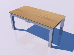 meja kayu Model 3D