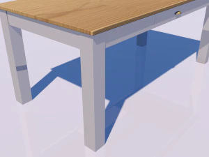 meja kayu Model 3D