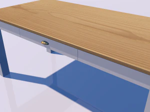 meja kayu Model 3D